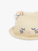 Chapeau de paille avec bande à motif FAPOLLY / 23E4BFO1CHA009