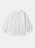 Blouse blanche à motif chien et manches longues ressérées Bébé Fille NAJOLIE / 25H1BFQ1TEE009