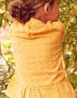 T-shirt jaune mimosa à broderies fleuries FAJONETTE / 23E2PF82TMLB105