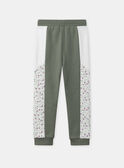 Jogging vert kaki et imprimé fleuri Fille NAEFETTE / 25H2PF32JGBG602