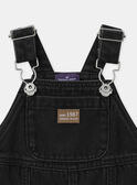Salopette en jean noir à broderie raton laveur Bébé Garçon NAILYES / 25H1BGP5SALK004