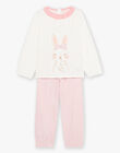 Ensemble pyjama écru à lapin et à carreaux FLORETTE / 23E5PF21PYJ001