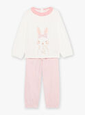 Ensemble pyjama écru à lapin et à carreaux FLORETTE / 23E5PF21PYJ001