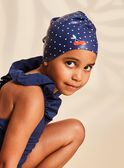 Bonnet de piscine bleu marine à pois blancs FRYBONETTE / 23E4PFL1D4Y070