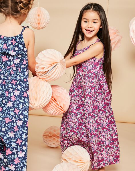Robe longue cassis à imprimé fleuri FRULUETTE 2 / 23E2PFX4RBSD302