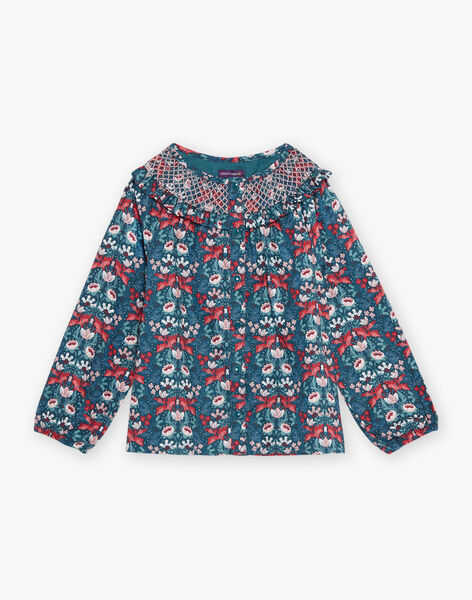 Blouse vert pin fleurie DUIBLETTE / 22H2PFZ1CHEG633
