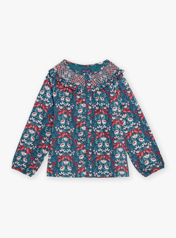 Blouse vert pin fleurie DUIBLETTE / 22H2PFZ1CHEG633