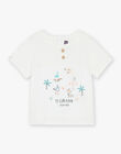 T-shirt écru à manches courtes à motif plage et animaux FAVICTOR / 23E1BGQ1TMC001