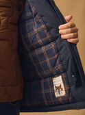 Parka 2 en 1 bleu foncé ou marron matelassé à manches longues Garçon NINCARAGE / 25H3PGE2PARC214