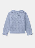 Cardigan bleu ajouré et bas de manches volantées Bébé Fille NAJESSICA / 25H1BFQ2CAR020