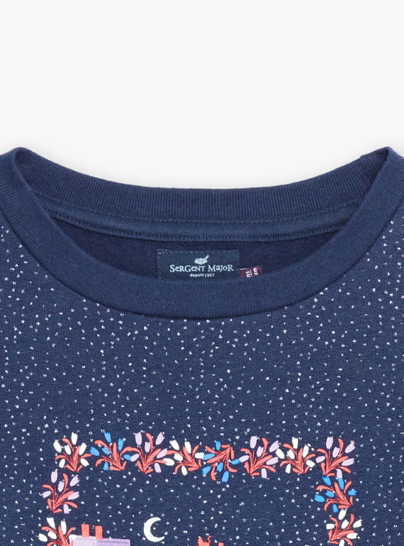 Sweat Camille Witt marine à paillettes - Enfant DOSWETTE / 22H2PFT1SWE705