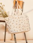 Tote Bag à rayures moutarde et motif fleuri TOTE BAG AOP T2 / 22H4PFD2BES001
