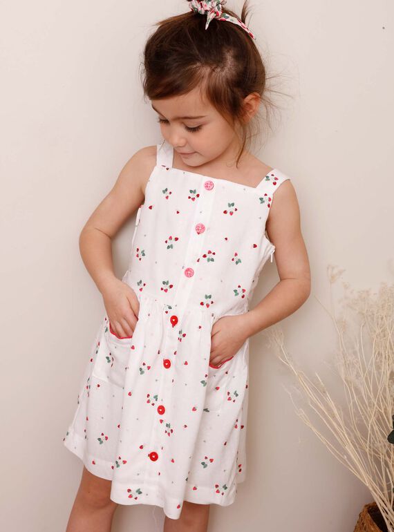 Robe écru imprimé fraise ZOLOMETTE / 21E2PFJ1CHS001