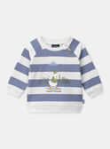 Ensemble sweat à rayures imprimé oie et legging bleu foncé Bébé Garçon NAKEVIN / 25H1BGQ1ENS009