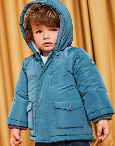 Parka bleu canard à capuche DIROMEO / 22H1BGN1PAR714