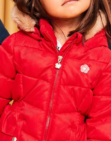 Doudoune rouge à capuche DRAREDETTE / 22H2PFN2D3E050