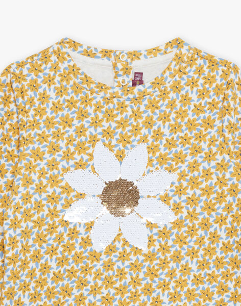 Sweat écru à fleurs et sequins réversibles FASWETTE / 23E2PF81SWE001