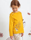 T-shirt moutarde à motifs faon et fleurs enfant fille BUBIZETTE / 21H2PFJ2TMLB106