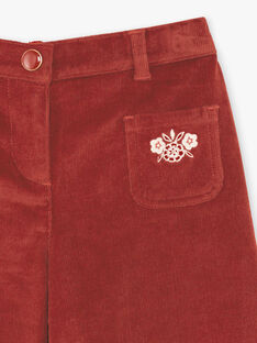 Pantalon large rouge brique enfant fille BUBLETTE / 21H2PFJ1PAN821