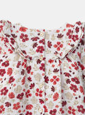 Robe écru en double gaze de coton imprimé floral Bébé Fille NACECILE / 25H1BFK1ROB001
