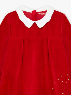 Ensemble chemise de nuit en velours rouge et legging enfant fille BEBIPETTE / 21H5PFI1CHNF521