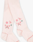 Collant rose pâle à Jacquard papillons et fleurs FIPAPIETTE / 23E4PFD1COLD300