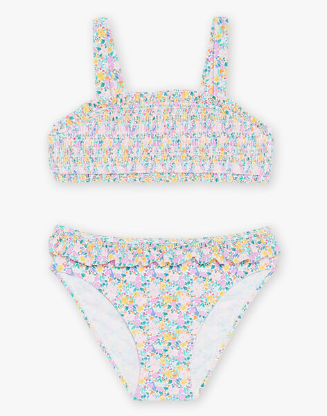 Maillot de bain 2 pièces écru à imprimé fleuri FRYLASETTE / 23E4PFM2D4L001