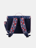 Cartable bleu marine et rose paillettés à imprimé pomme Fille NOCARTETTE / 25H4PFP1CAB070