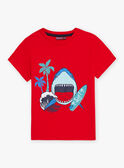 T-shirt rouge à motif requin enfant garçon CYDOAGE3 / 22E3PGT1TMCF525