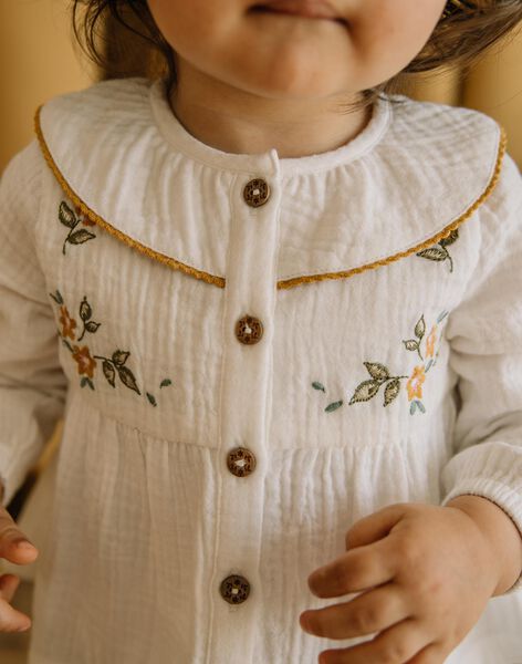Chemise en double gaze de coton écru DACELIA / 22H1BFD1CHE001