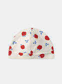 Bonnet écru imprimé pommes Bébé Fille NIMELINA / 25H4BFE1BON002