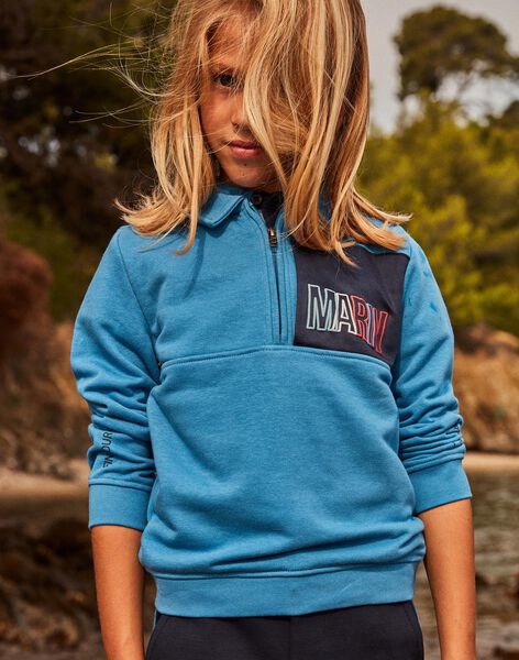 Sweat Marin bleu à col zippé FOVARAGE / 23E3PGC1SWE201