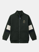 Sweat zippé vert foncé Garçon NAEROYAGE / 25H3PG33JGHG633