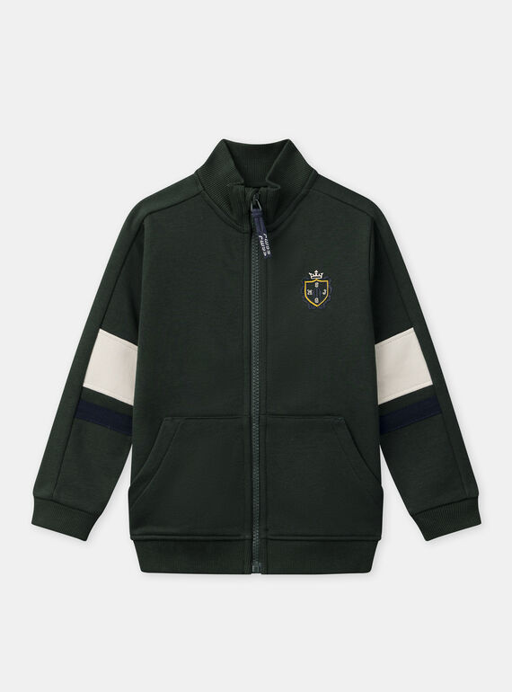 Sweat zippé vert foncé Garçon NAEROYAGE / 25H3PG33JGHG633