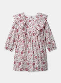 Robe imprimé fleuries avec volants aux épaules et manches longues Fille NIVOLETTE / 25H2PFL2ROB001