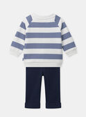 Ensemble sweat à rayures imprimé oie et legging bleu foncé Bébé Garçon NAKEVIN / 25H1BGQ1ENS009