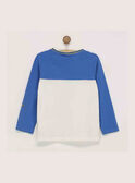 Tee shirt manches longues blanc et bleu RATOAGE / 19E3PG61TML001