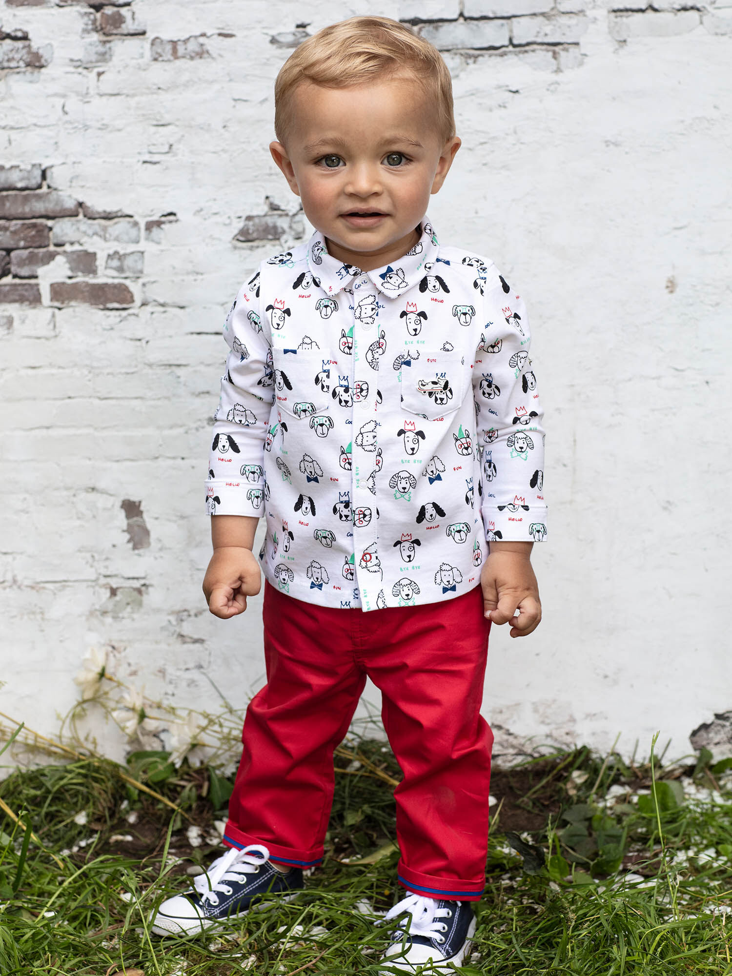 Pantalon rouge top bebe