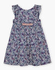 Robe violette en satin de coton fleuri FREBLOETTE / 23E2PFI4ROBH701