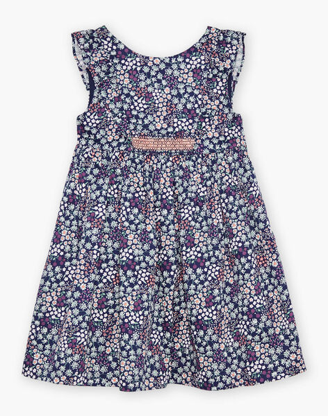 Robe violette en satin de coton fleuri FREBLOETTE / 23E2PFI4ROBH701