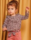 Body-blouse prune à imprimé feuillage DAKARINE / 22H1BFR2BOD709