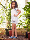Short écru rayé et broderies enfant fille CYASHOETTE / 22E2PFK1SHO001
