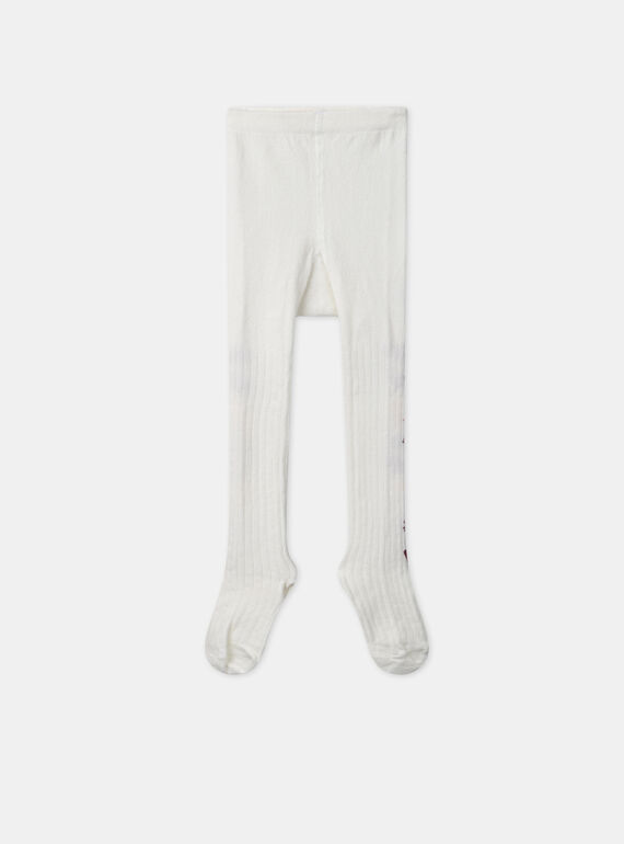 Collants écrus maille côtelée MACOTLETTE / 25E4PF71COL001