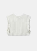 Pull blanc sans manches avec noeuds sur les côtés Bébé Fille  NAEVA / 25H1BFL1CSM001
