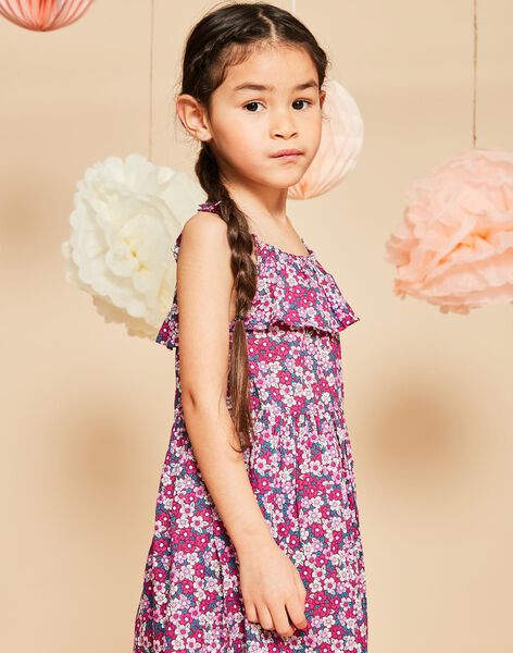 Robe longue cassis à imprimé fleuri FRULUETTE 2 / 23E2PFX4RBSD302