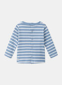 T-shirt marinière bleu pastel et écru LADREDO / 24H1BGJ1TMLC236