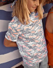 T-shirt bleu à imprimé requins FLYCHOAGE / 23E3PGR2TMCC226