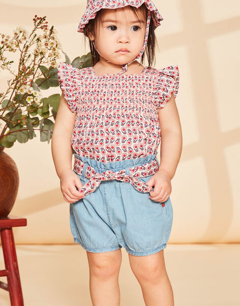 Short denim avec ceinture en popeline FAWILDA / 23E1BFQ1SHOP269