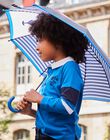 Parapluie rayé bleu et blanc à animation loup DAPLAGE / 22H4PGE1PUIC205