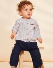 Chemise en lin écru à rayures FAKARL / 23E1BGC1CHM001